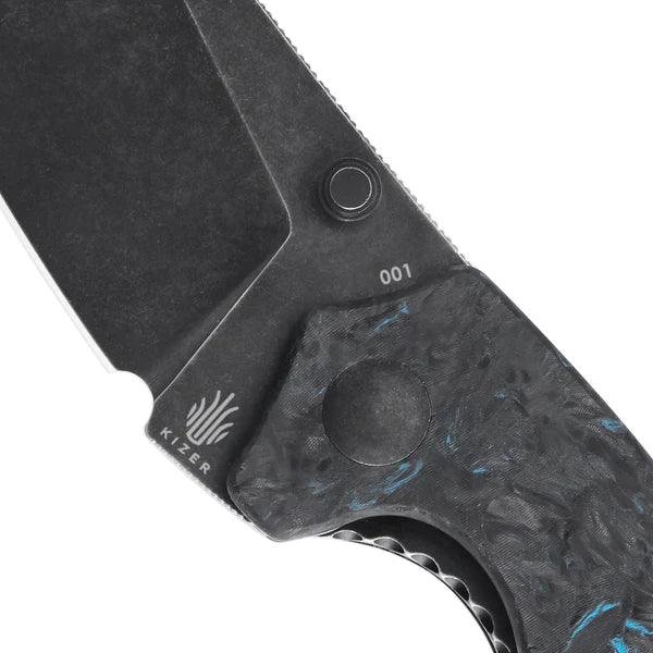 Kizer Cutlery Towser K Blue Fatcarbon Black Stonewash Elmax Steel - Knives.mx