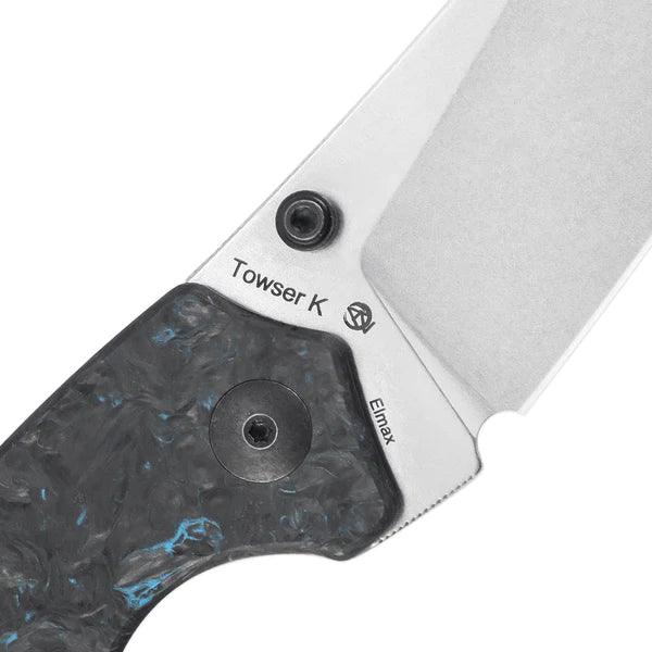 Kizer Cutlery Towser K Blue Fatcarbon Stonewash Elmax Steel - Knives.mx