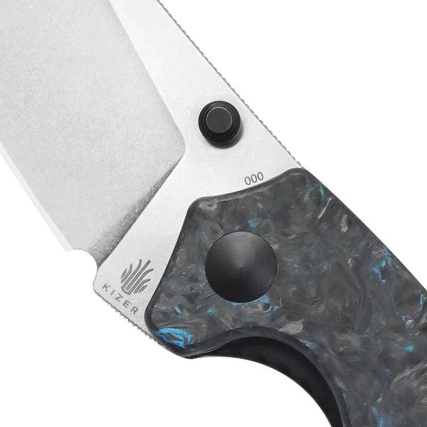 Kizer Cutlery Towser K Blue Fatcarbon Stonewash Elmax Steel - Knives.mx