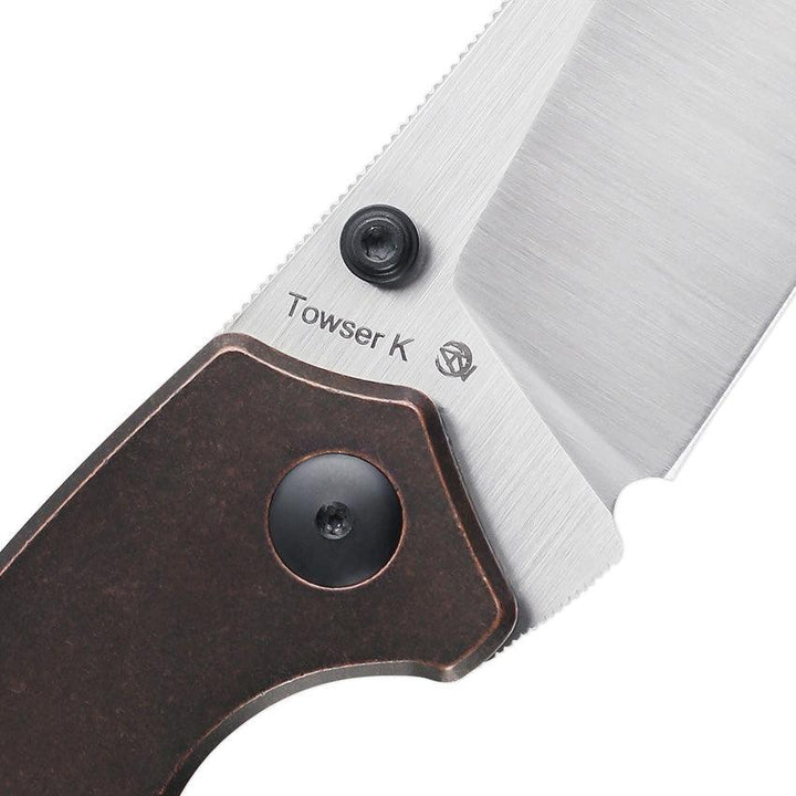 Kizer Cutlery Towser K Linerlock Black Copper Stonewash 154CM - Knives.mx