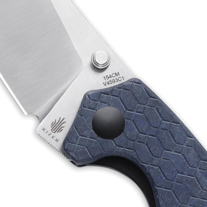 Kizer Cutlery Towser K Linerlock Blue G10 Satin 154CM - Knives.mx