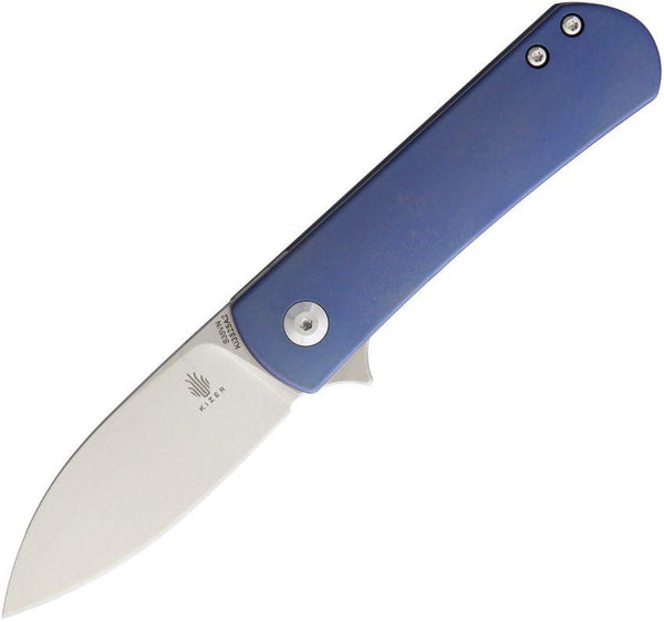 Kizer Cutlery Yorkie Framelock Blue Titanium Stonewash S35VN - Knives.mx