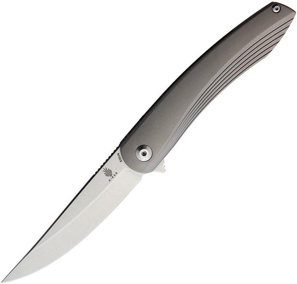 Kizer Cutlery Zen Framelock Satin Gray Titanium Stonewash S35VN - Knives.mx