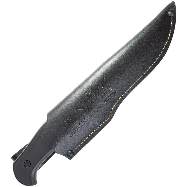Kizlyar Caspian Fixed Blade Black Wood Satin D2 - Knives.mx