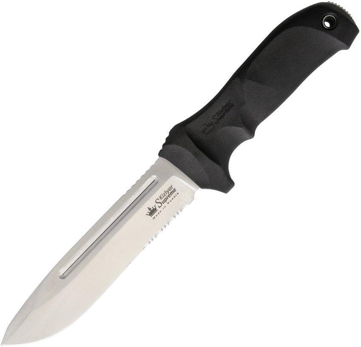 Kizlyar Dominus Fixed Blade Black Kraton Satin AUS-8 - Knives.mx