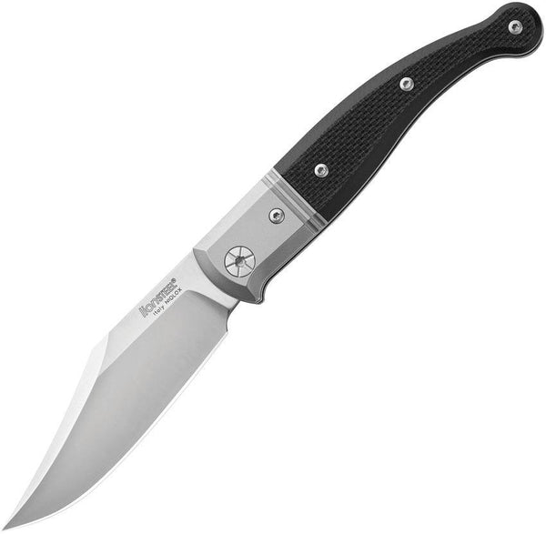 LionSTEEL Gitano Slip Joint Black G10 Satin Clip Point Niolox Steel - Knives.mx