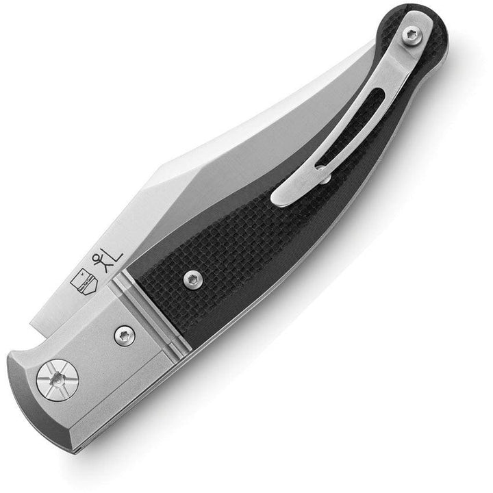 LionSTEEL Gitano Slip Joint Black G10 Satin Clip Point Niolox Steel - Knives.mx