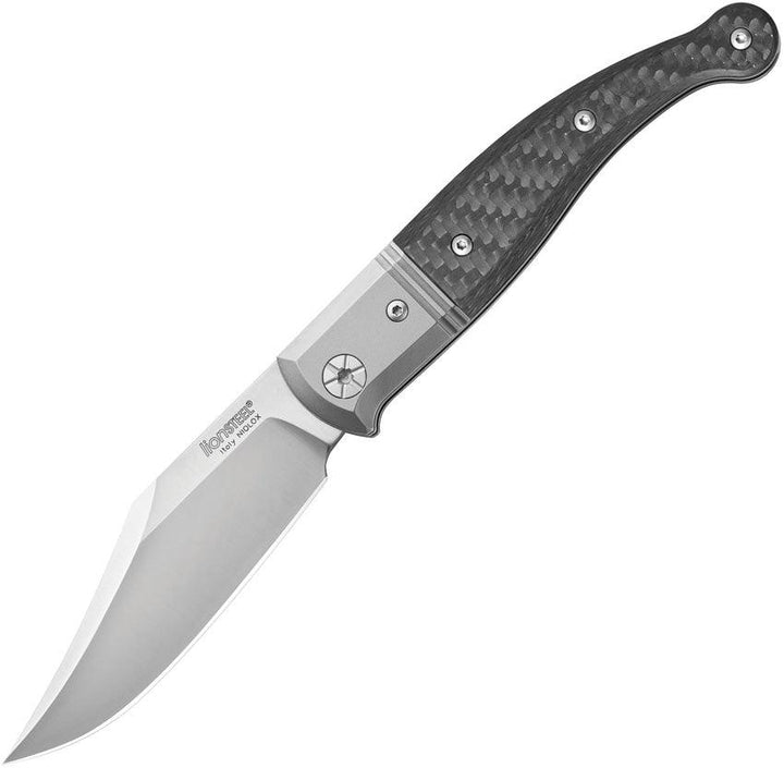 LionSTEEL Gitano Slip Joint Carbon Fiber Satin Clip Point Niolox Steel - Knives.mx