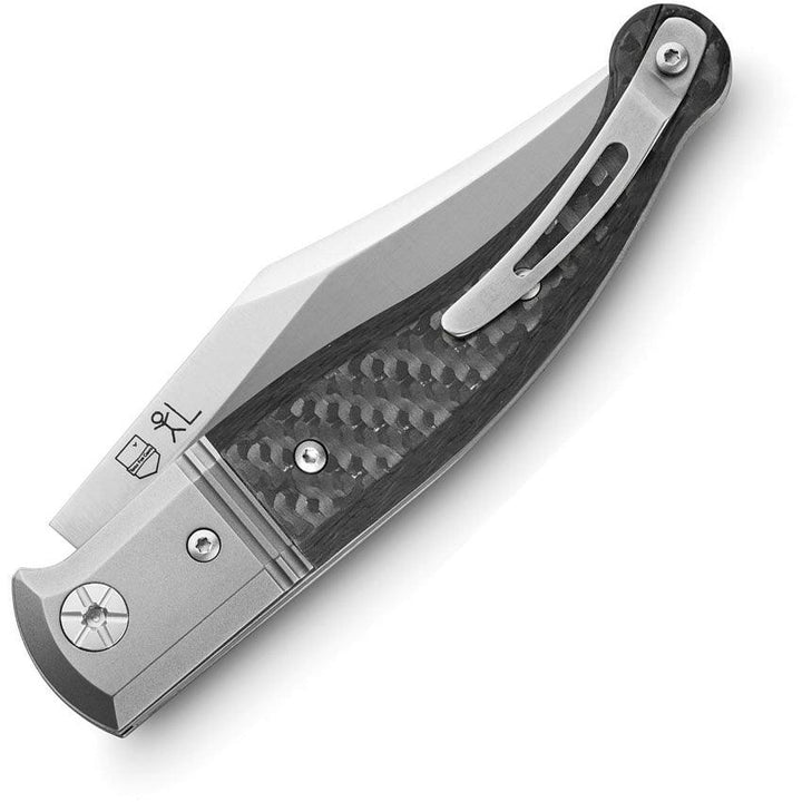 LionSTEEL Gitano Slip Joint Carbon Fiber Satin Clip Point Niolox Steel - Knives.mx