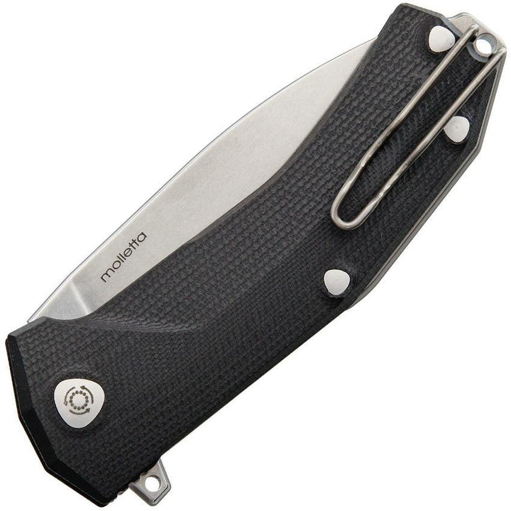 LionSTEEL KUR Linerlock Black G10 Stonewash Sleipner Steel - Knives.mx