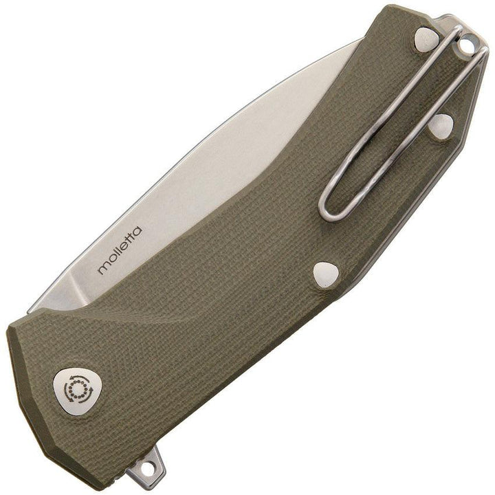 LionSTEEL KUR Linerlock Green G10 Stonewash Sleipner Steel - Knives.mx