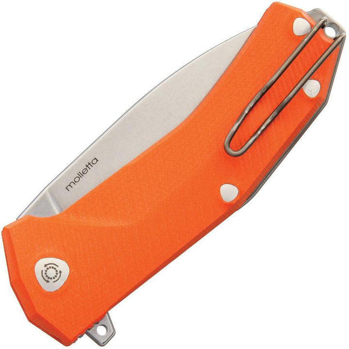 LionSTEEL KUR Linerlock Orange G10 Stonewash Sleipner Steel - Knives.mx