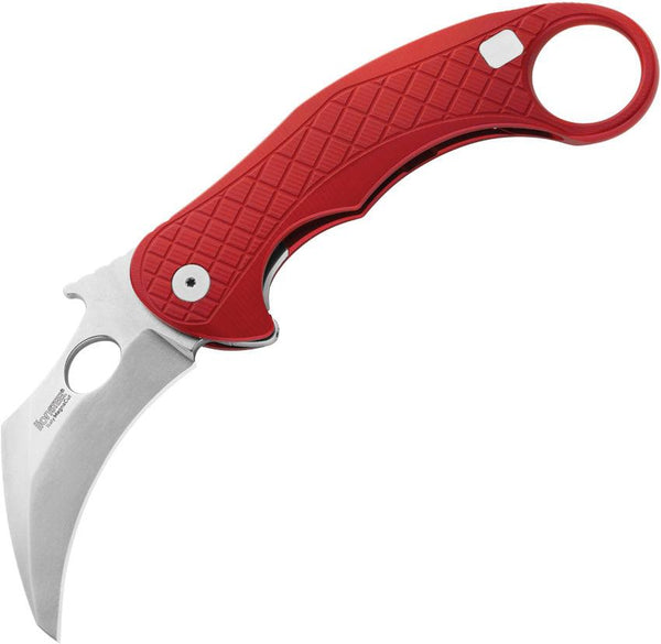 LionSTEEL L.E.ONE Karambit Framelock Red Aluminum Satin CPM MagnaCut - Knives.mx