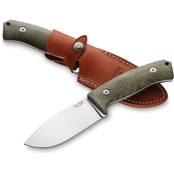 LionSTEEL M3 Fixed Blade Green Canvas Micarta Satin Niolox - Knives.mx