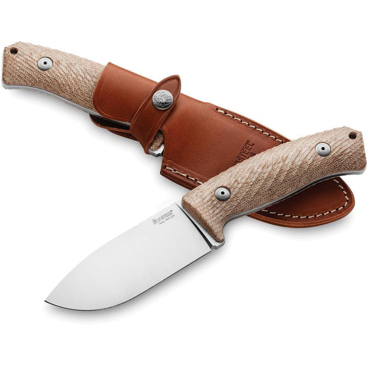 LionSTEEL M3 Fixed Blade Natural Canvas Micarta Satin Niolox - Knives.mx