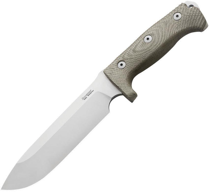 LionSTEEL M7 Fixed Blade Green Canvas Micarta Satin Sleipner - Knives.mx