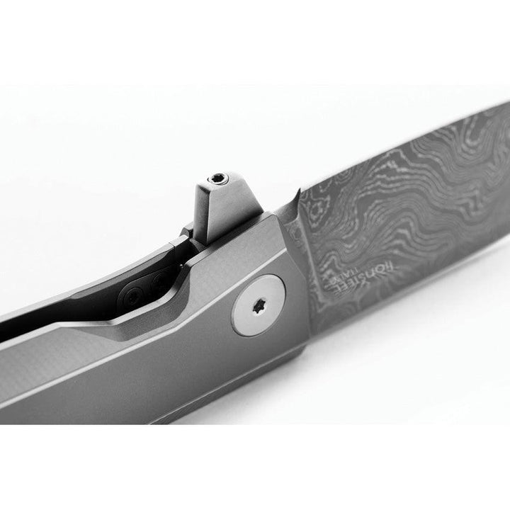 LionSTEEL Myto Framelock Gray Titanium Damascus - Knives.mx