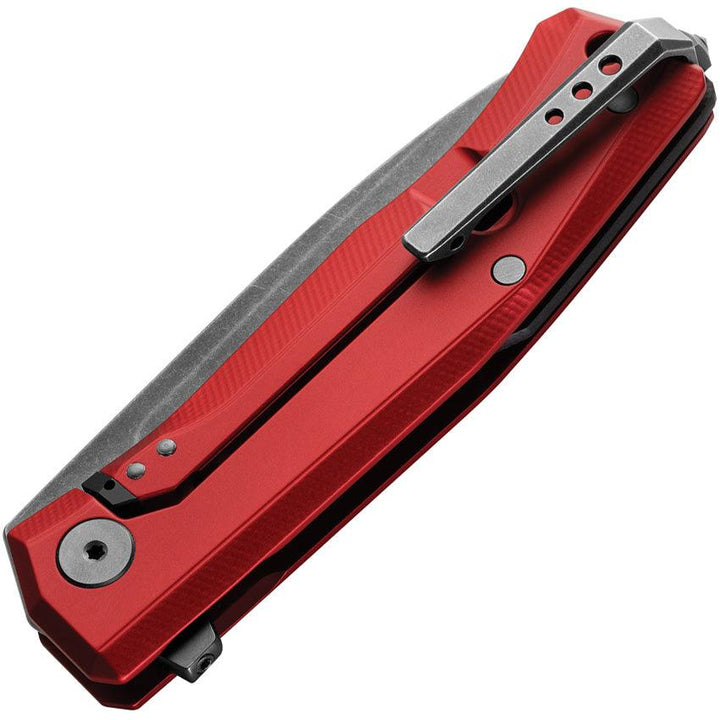 LionSTEEL Myto Framelock Red Aluminum Black Stonewash Bohler M390 - Knives.mx