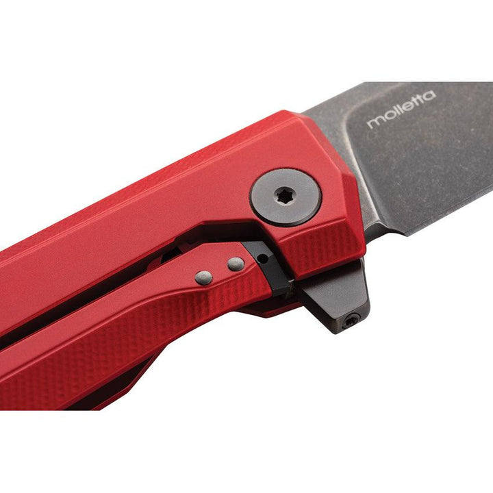 LionSTEEL Myto Framelock Red Aluminum Black Stonewash Bohler M390 - Knives.mx