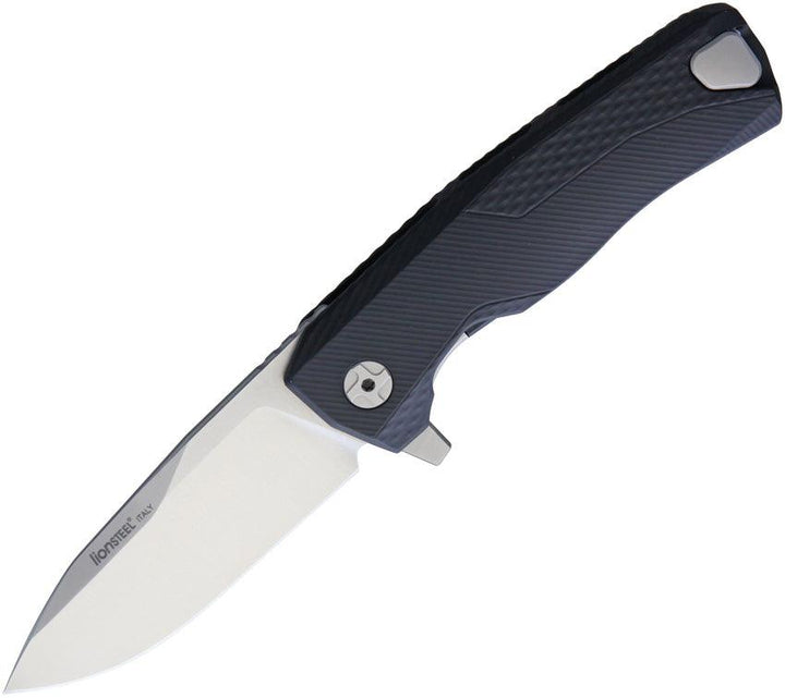 LionSTEEL ROK Framelock Black Aluminum Satin Bohler M390 - Knives.mx