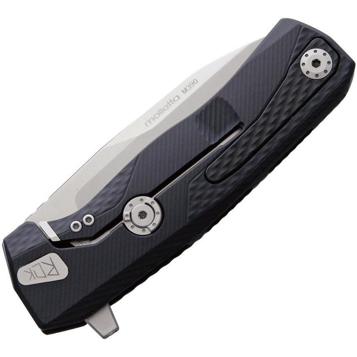 LionSTEEL ROK Framelock Black Aluminum Satin Bohler M390 - Knives.mx