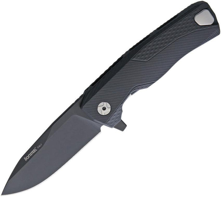 LionSTEEL ROK Framelock Blackout Aluminum Bohler M390 - Knives.mx