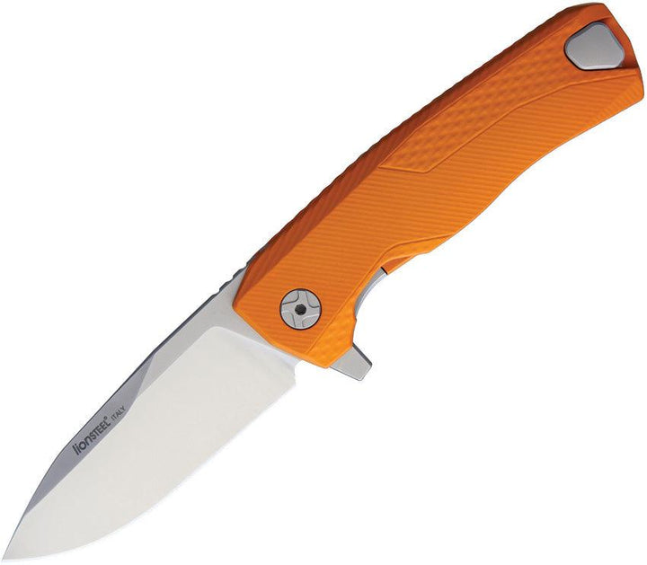 LionSTEEL ROK Framelock Orange Aluminum Satin Bohler M390 - Knives.mx