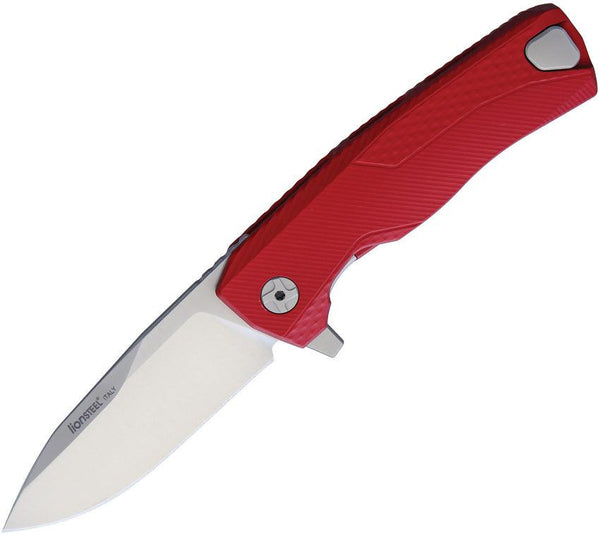 LionSTEEL ROK Framelock Red Aluminum Satin Bohler M390 - Knives.mx