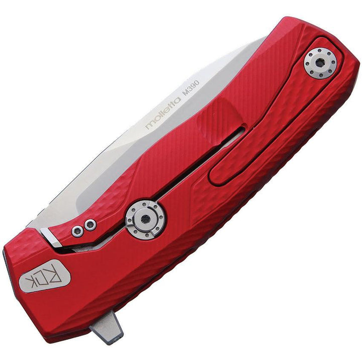 LionSTEEL ROK Framelock Red Aluminum Satin Bohler M390 - Knives.mx