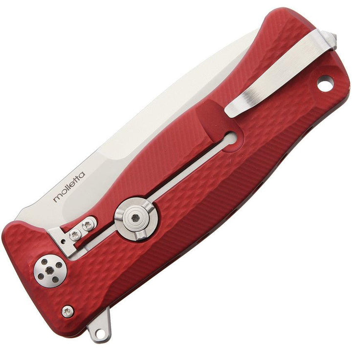 LionSTEEL SR11 Framelock Red Aluminum Satin Sleipner Steel - Knives.mx