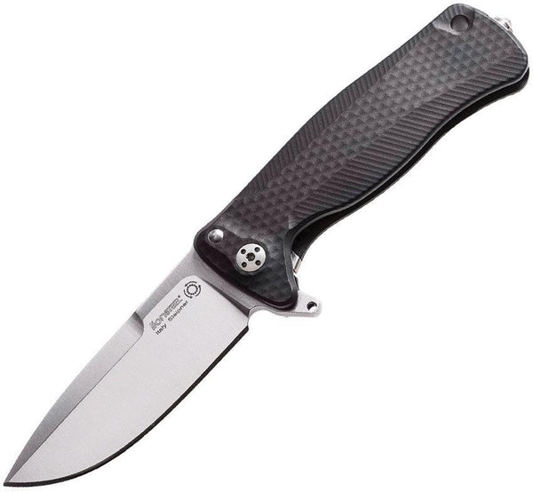 LionSTEEL SR22 Framelock Black Textured Aluminum Satin Sleipner - Knives.mx