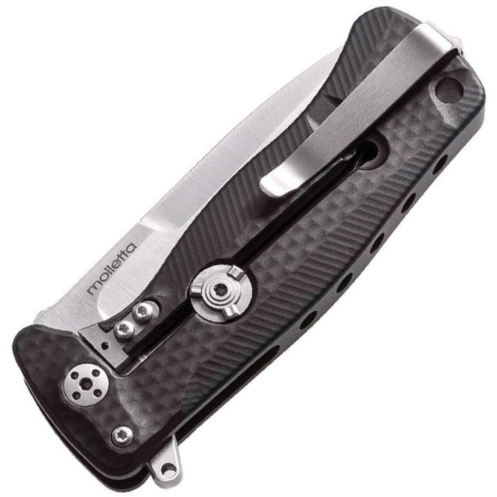 LionSTEEL SR22 Framelock Black Textured Aluminum Satin Sleipner - Knives.mx