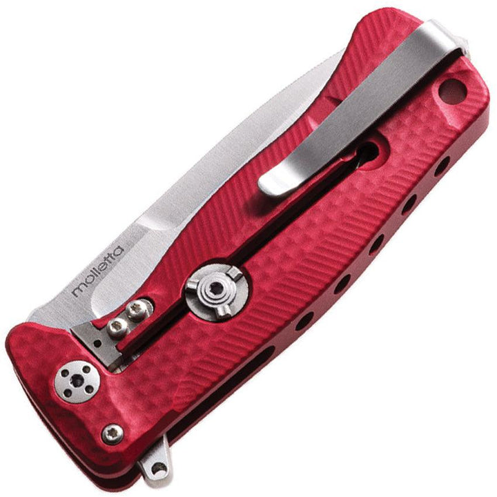 LionSTEEL SR22 Framelock Red Textured Aluminum Satin Sleipner - Knives.mx