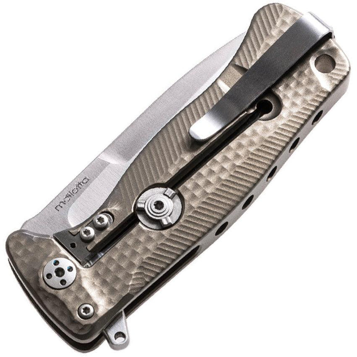 LionSTEEL SR22 Framelock Titanium Bronze Textured Titanium Satin Sleipner - Knives.mx