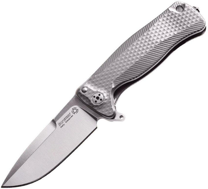 LionSTEEL SR22 Framelock Titanium Gray Textured Titanium Satin Sleipner - Knives.mx