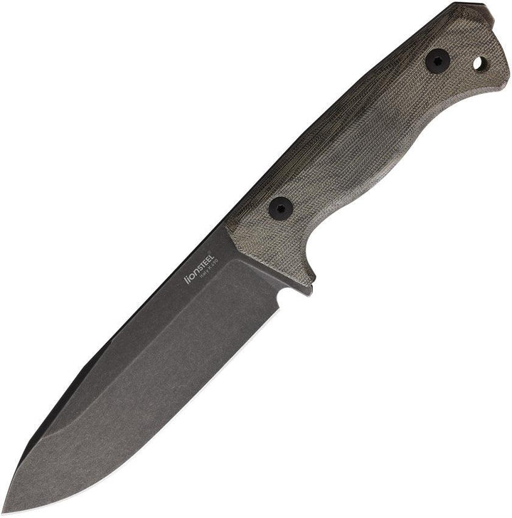 LionSTEEL T6 Fixed Blade Green Micarta Black CPM 3V - Knives.mx