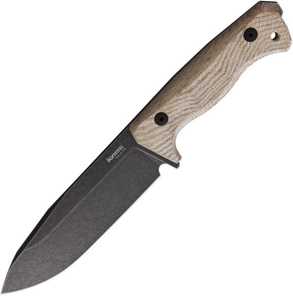 LionSTEEL T6 Fixed Blade Natural Micarta Black CPM 3V - Knives.mx