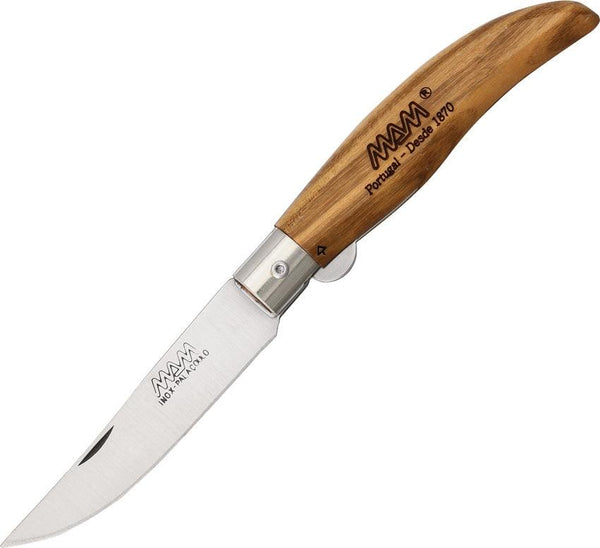 MAM Ibericas Linerlock Brown Beech Wood Clip Point Stainless - Knives.mx