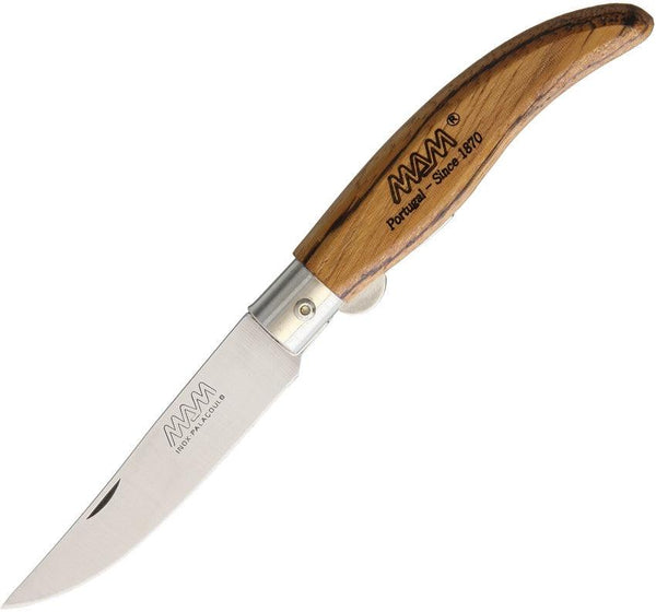 MAM Ibericas Linerlock Zebra Wood Satin Stainless - Knives.mx