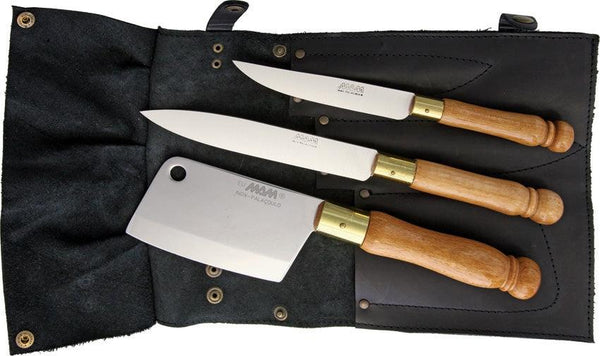 MAM Knife Set Beech Wood Satin Stainless - Knives.mx