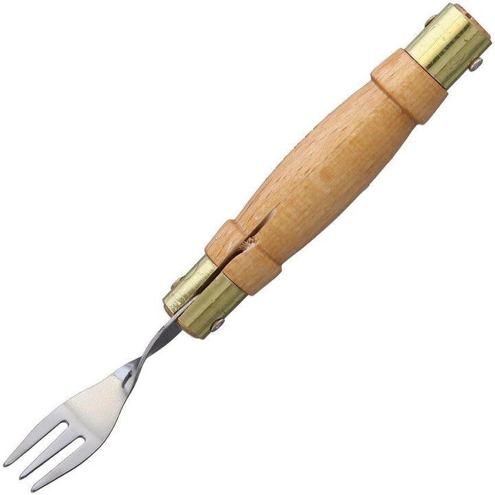 MAM Large Pocket Knife with Fork Beech Wood Satin Stainless - Knives.mx