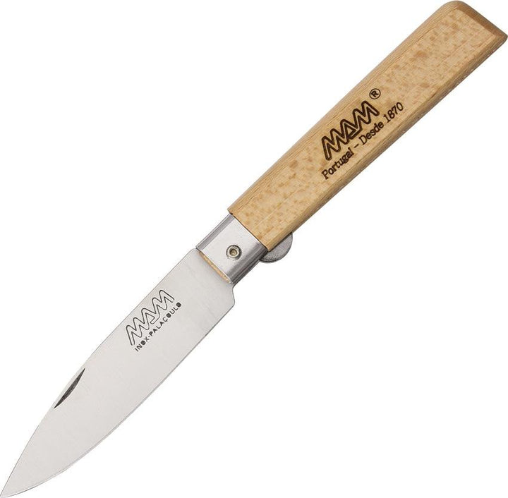 MAM Medium Folder Beech Wood Drop Point Stainless Blade - Knives.mx