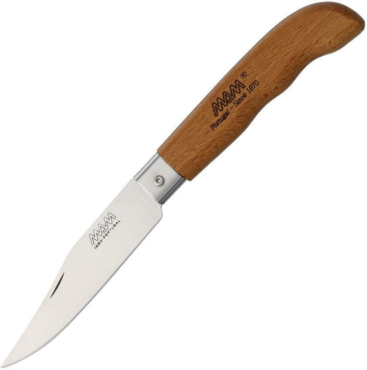 MAM Sportive Folder Beech Wood Clip Point Stainless Blade - Knives.mx