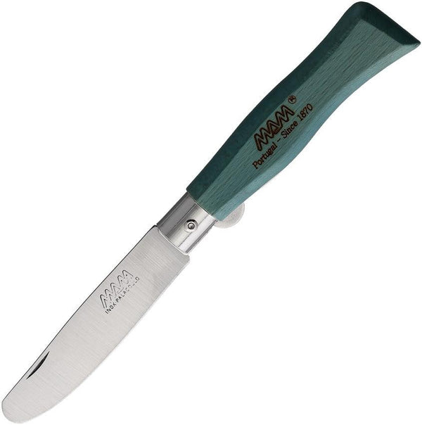 MAM Youth Linerlock Blue Beech Wood Satin Stainless - Knives.mx