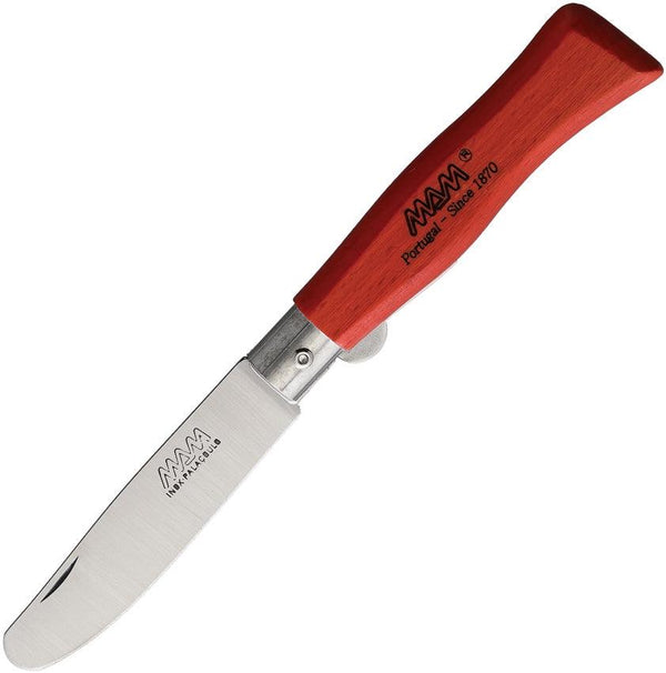 MAM Youth Linerlock Red Beech Wood Satin Stainless - Knives.mx