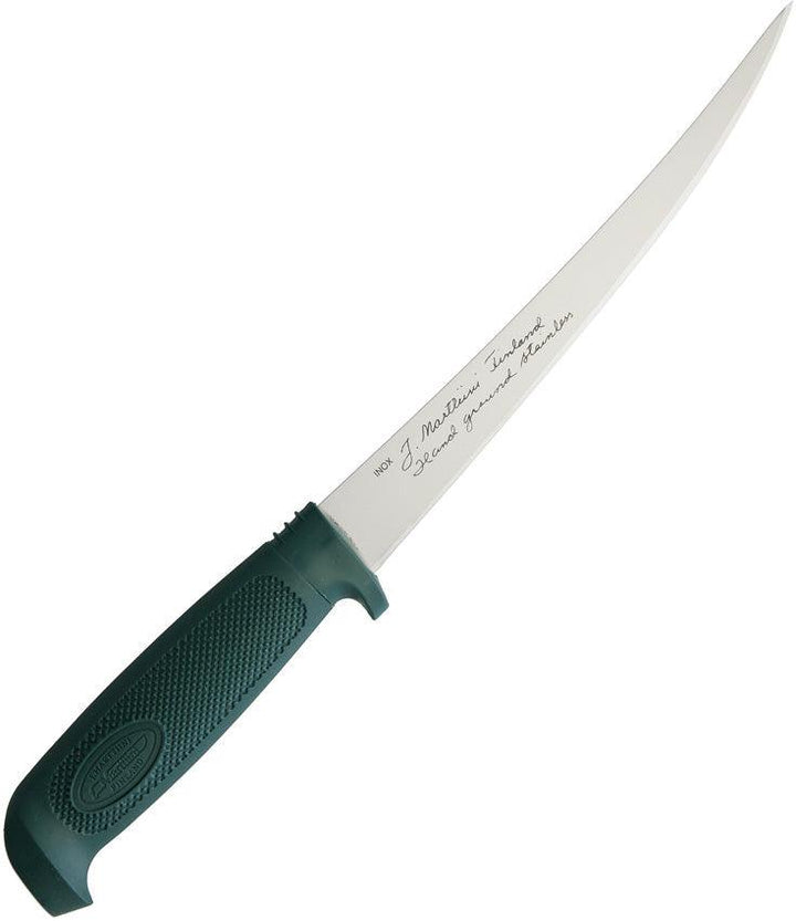 Marttiini Basic Fillet Green Textured Rubber Satin Stainless - Knives.mx