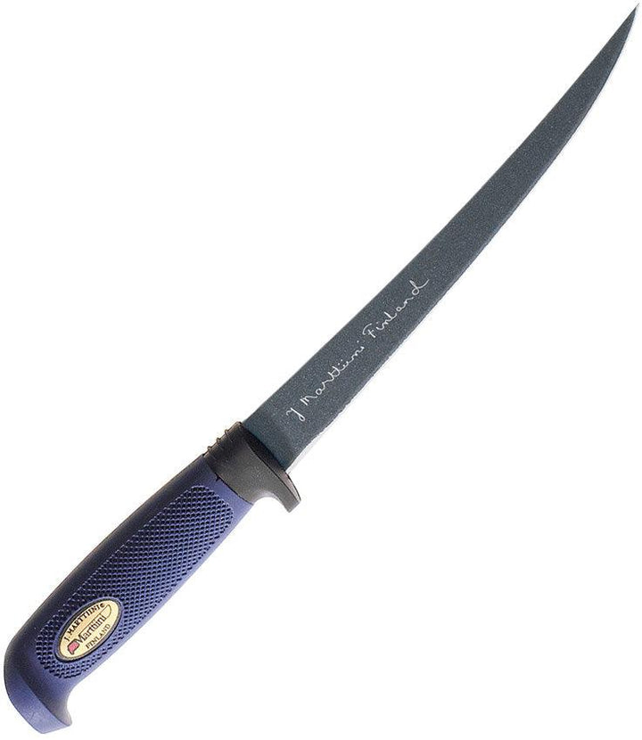 Marttiini Martef Fillet Blue Rubber w/Leather Sheath - Knives.mx