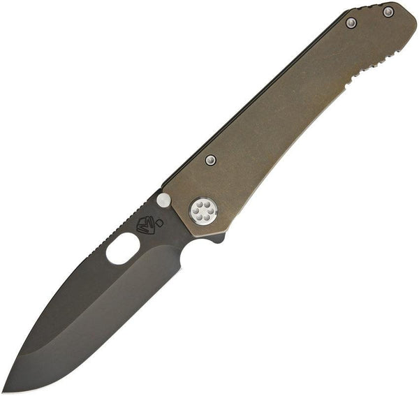 Medford 187 DP Framelock Bronze Anodized Aluminum Black PVD Coated D2 - Knives.mx