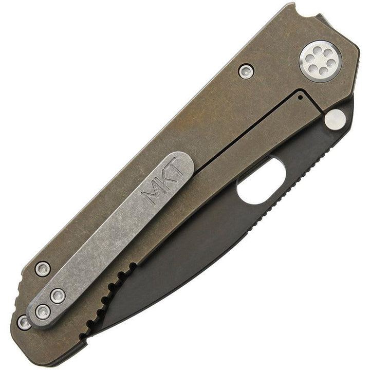 Medford 187 DP Framelock Bronze Anodized Aluminum Black PVD Coated D2 - Knives.mx