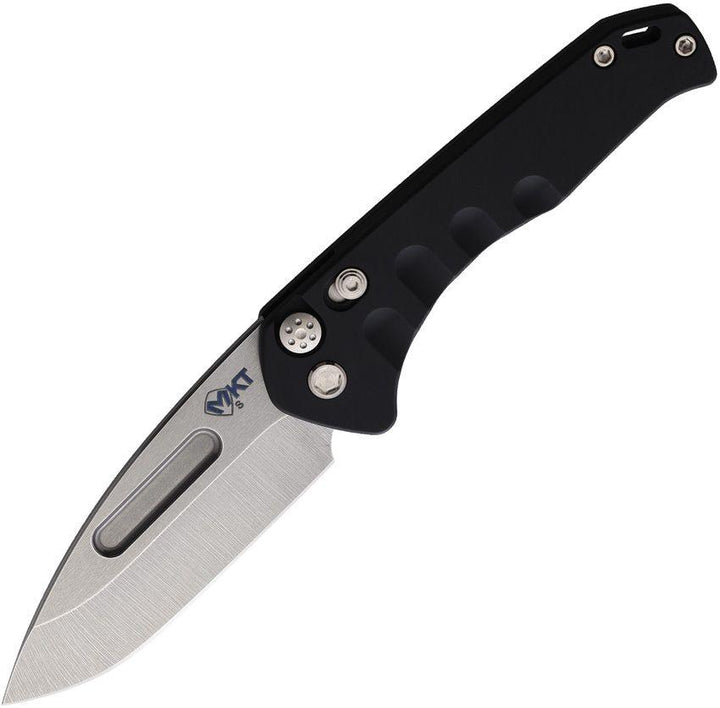 Medford Auto Swift Button Lock Black Anodized Titanium Tumbled D2 Steel - Knives.mx